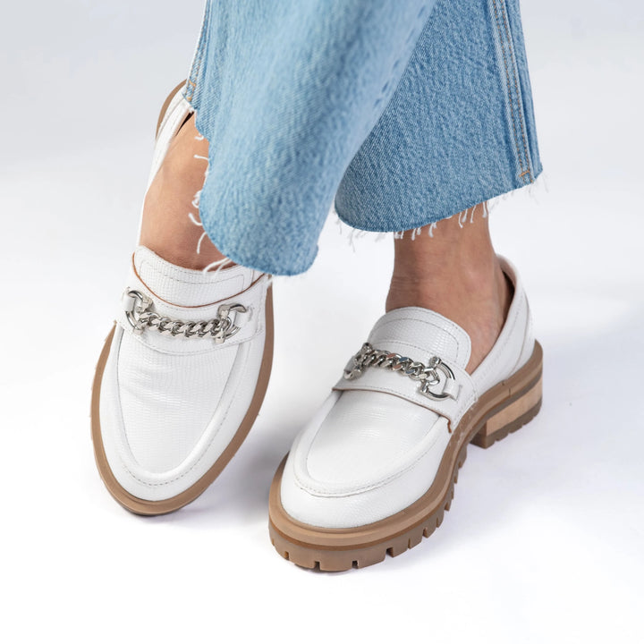 FAYE LOAFER Bright White Leather