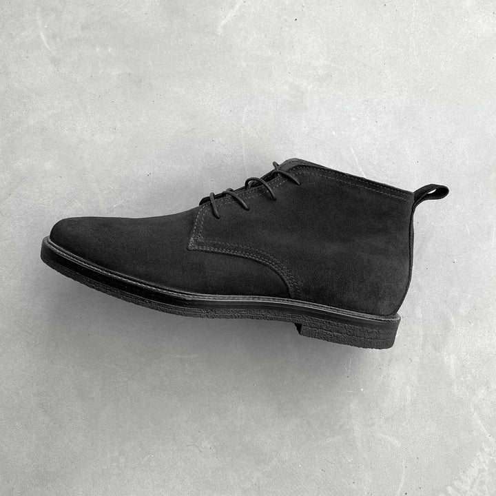 OSVALDO DERBY ANKLE Black Leather Suede