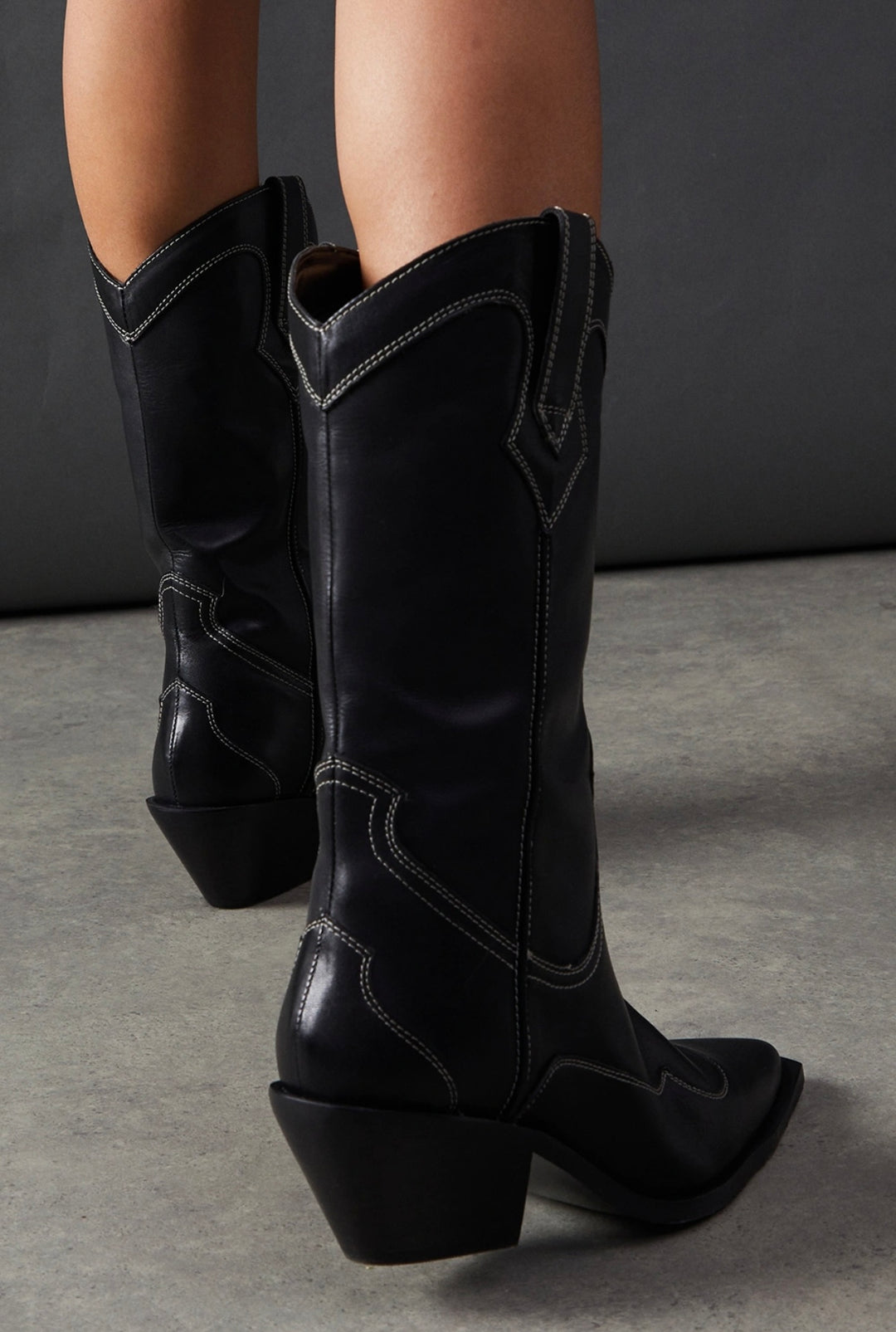 DEBBIE WESTERN BOOT Black Leather