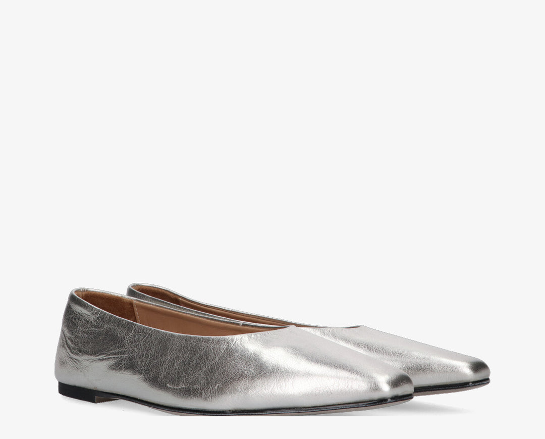 REA BALLERINA Silver Leather