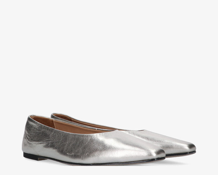 REA BALLERINA Silver Leather