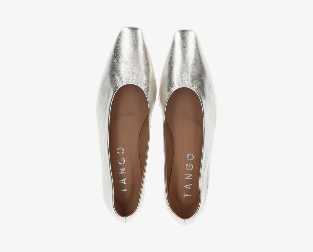 REA BALLERINA Silver Leather