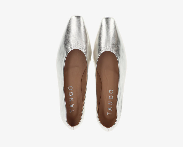 REA BALLERINA Silver Leather