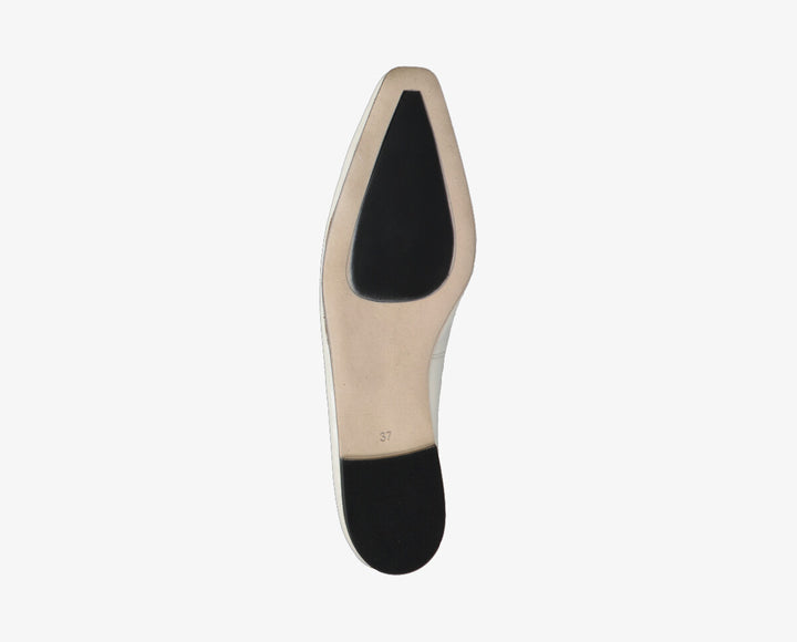 REA BOW Off White Patent Leather