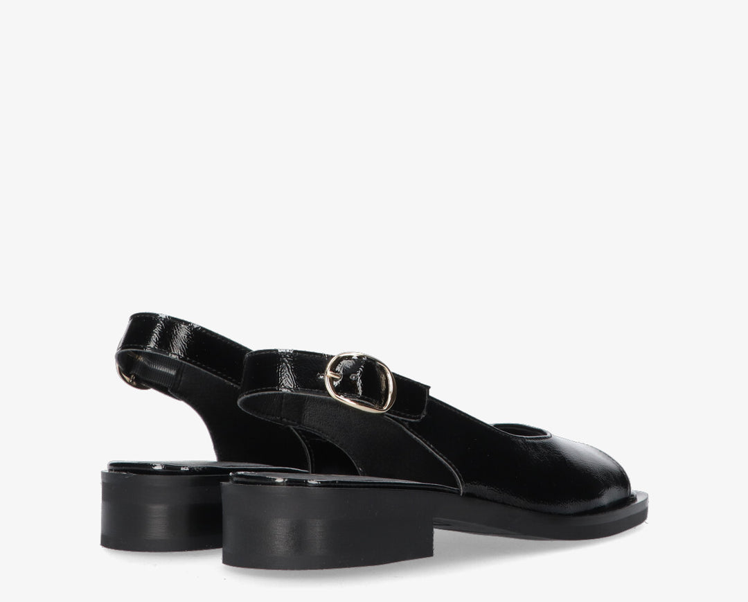 XANTHE SLINGBACK Black Leather