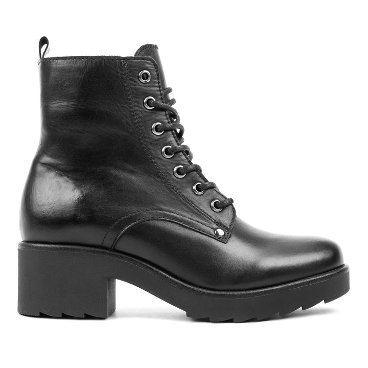YALE LACE BOOTY Black Leather