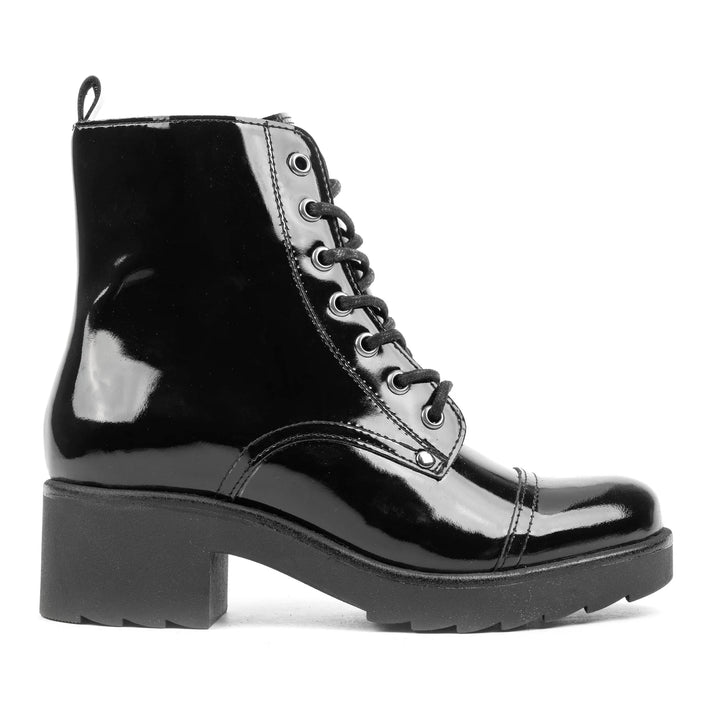 YALE ANKLE BOOT Black Leather Patent