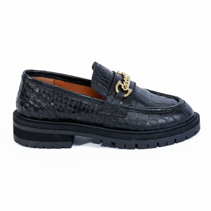 FRANCIE LOAFER LADIES Black Embossed