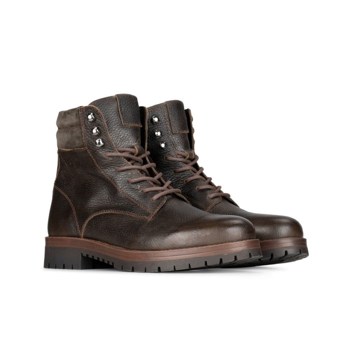 MARIO LACE UP BOOT DARK BROWN Leather
