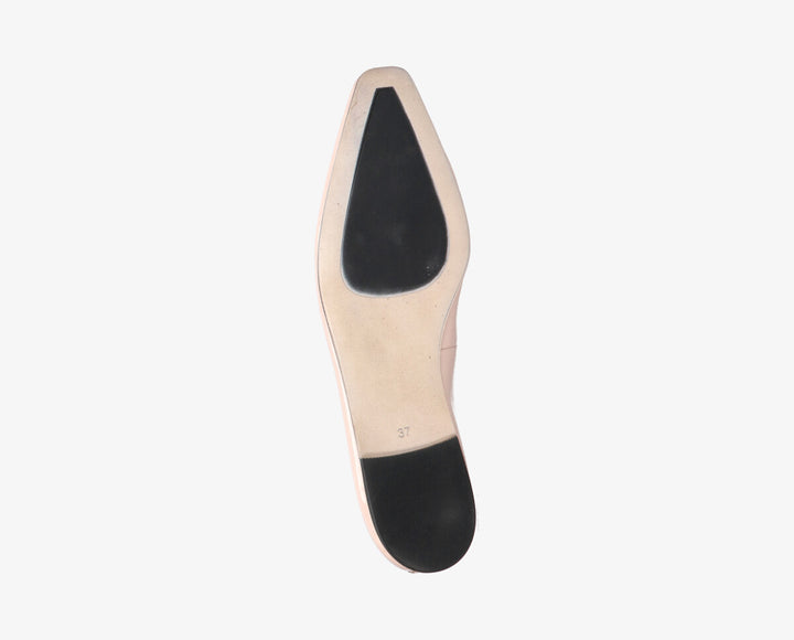 REA BOW Nude Patent Leather
