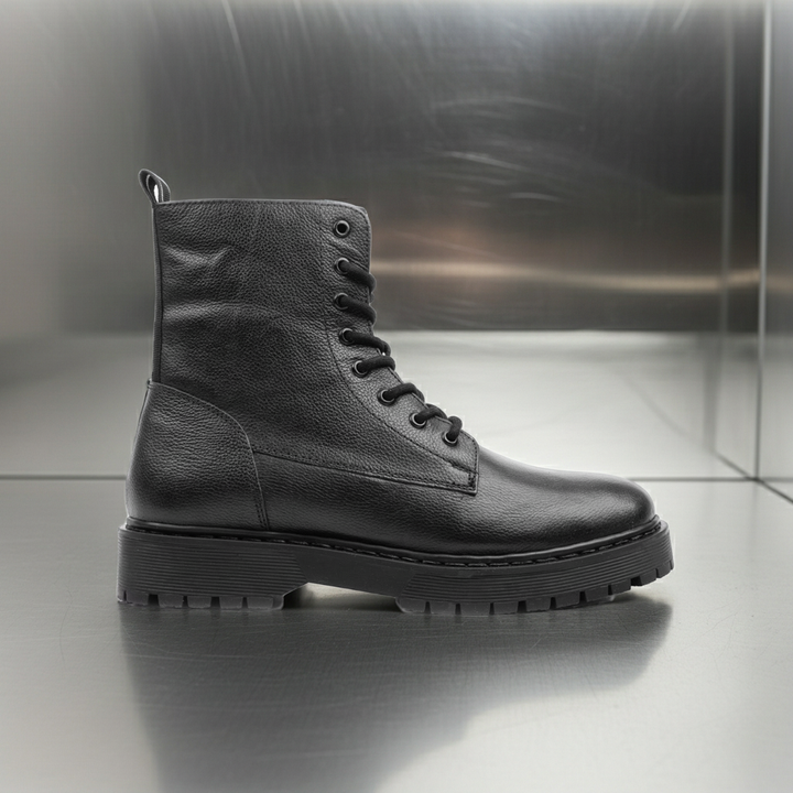 LONDON LACE BOOT Black Leather