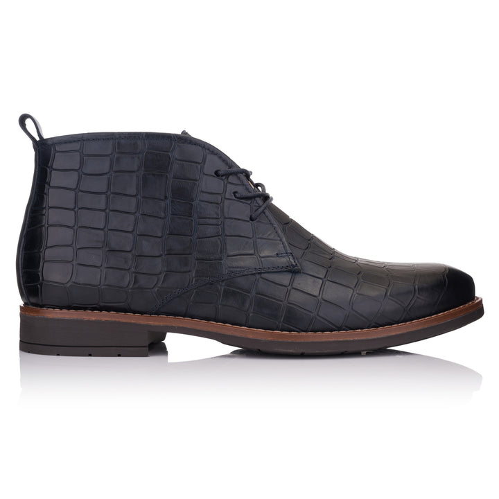 OMNIO Ghete Bleumarin | Batavia Chukka 2 Coda Blue Embossed Leather-S