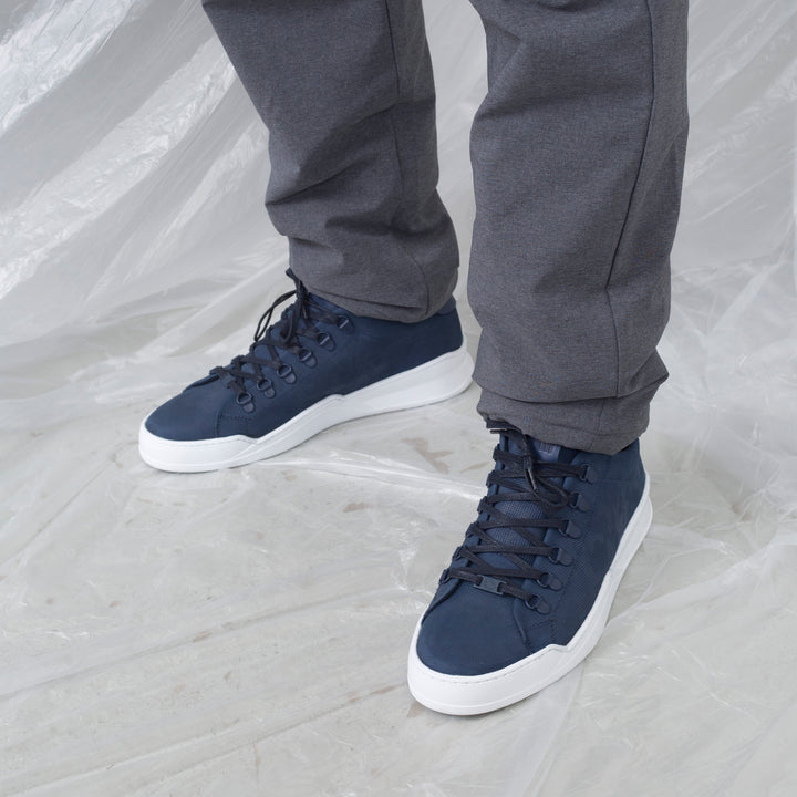 ALLIN HIKING GEO Navy Embossed Leather