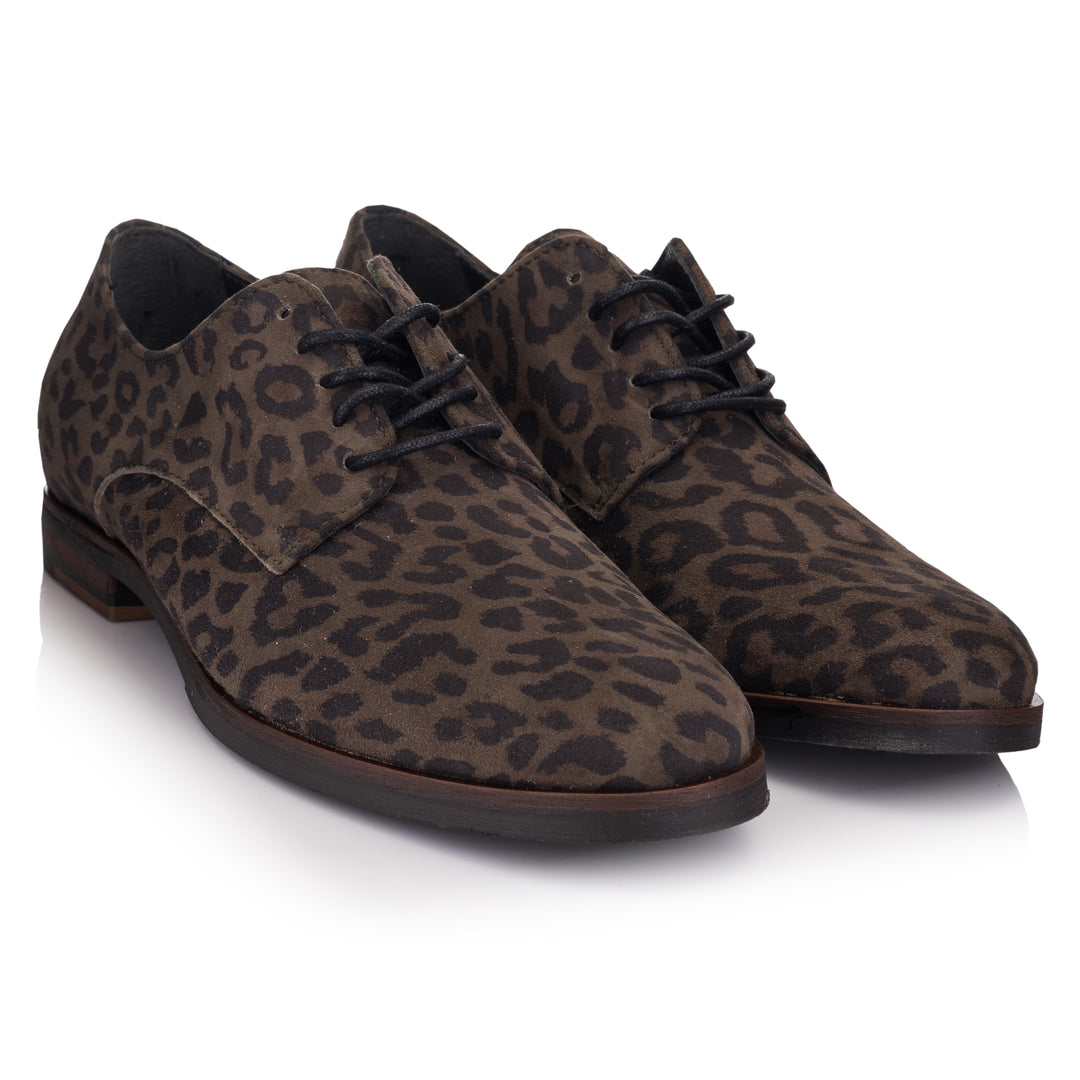 LIDIA GIBSON Olive Leather Leopard