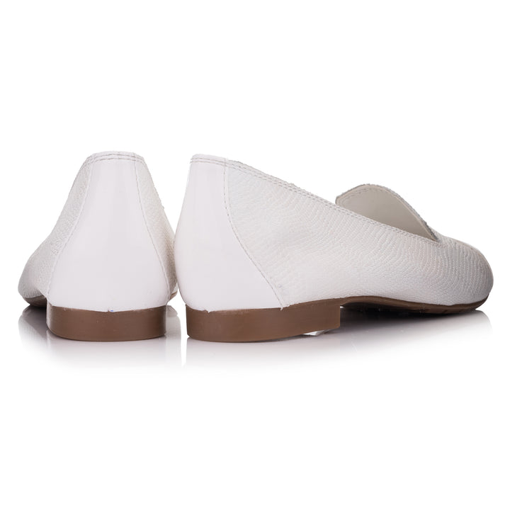 FERNIE LOAFER TC White Livri Picolo Embossed