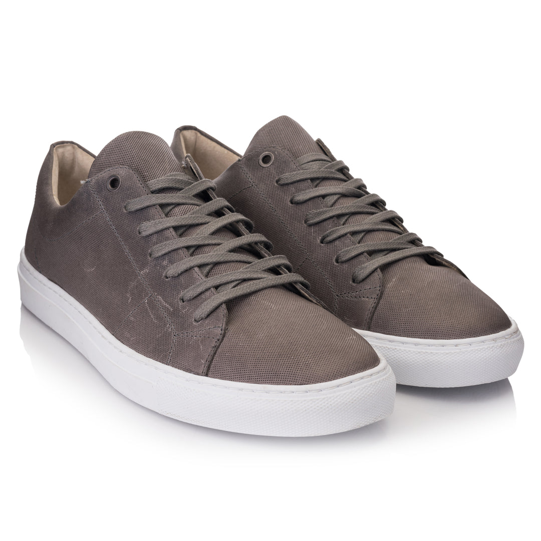 OMNIO Sneaker Gri | Velo Sneaker Eco Microforo Grey Embossed Leather - f