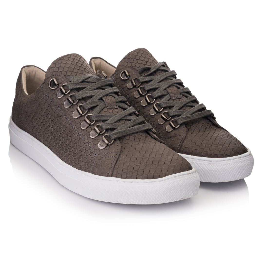 OMNIO Sneaker Gri | Velo Sneaker Eco Dragon Charcoal Embossed Leather - f