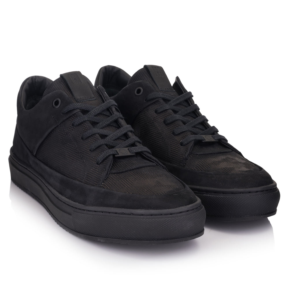HINSON Sneaker Negru | Sorren P3 Low Black Geo Camo Embossed - f