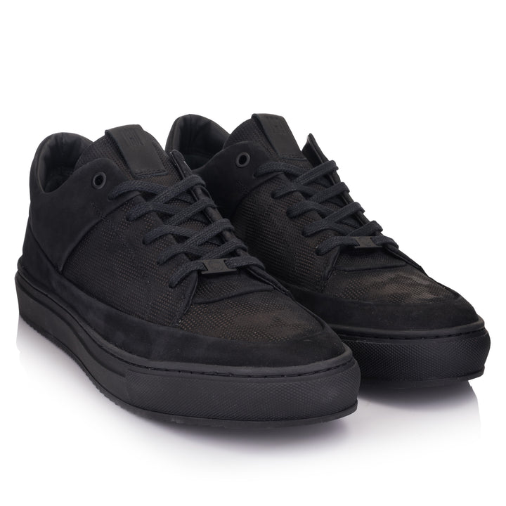 HINSON Sneaker Negru | Sorren P3 Low Black Geo Camo Embossed - f