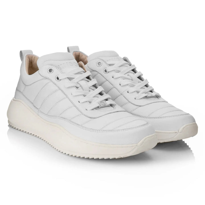 PACE PADDED LOW White - Leather Plain