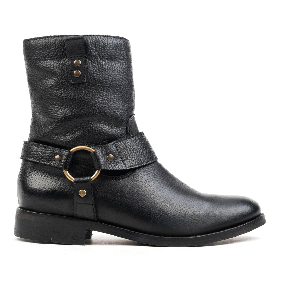 SARTO BOOT Black Leather Milled