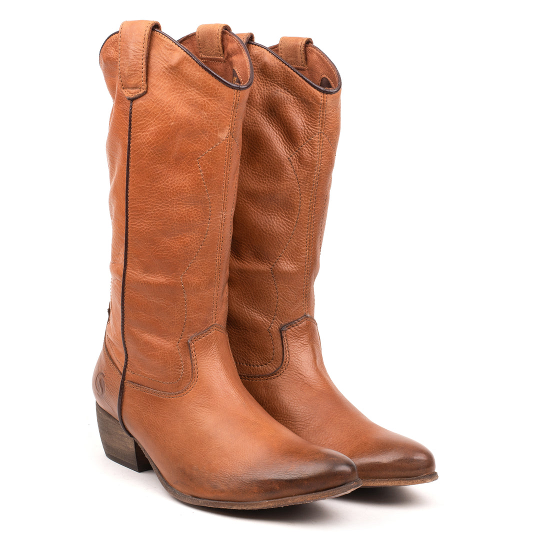 DANIELA WESTERN HIGH Cuoio Leather