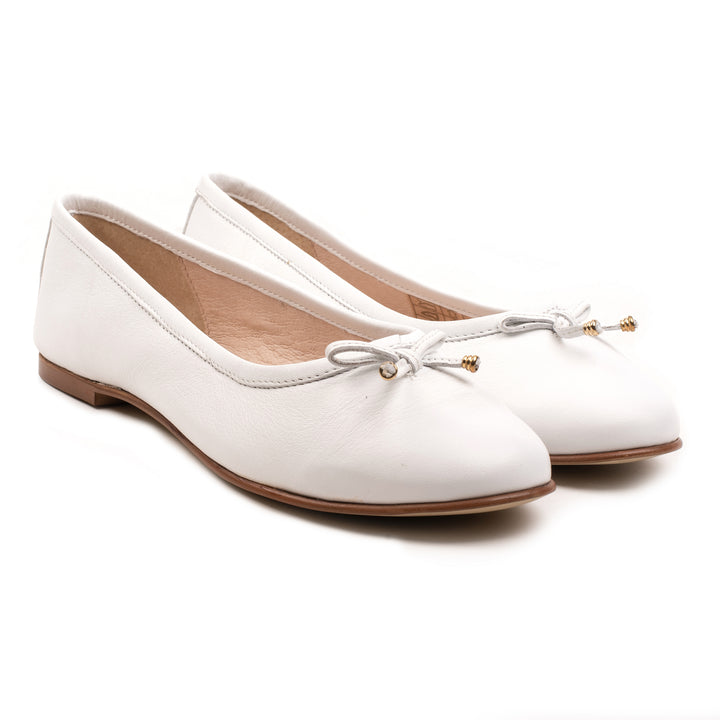 ALICE ESSENTIAL BALLERINA White Leather Milled