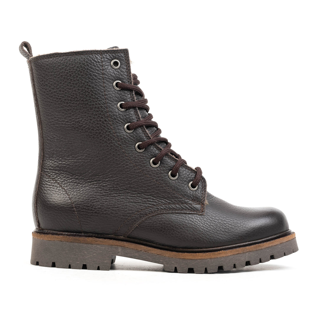 MONTANA LD LACE HIGH Dk Brown Leather Milled