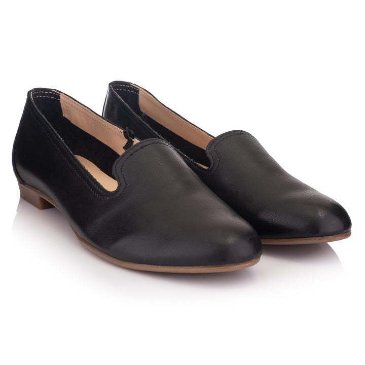 OMNIO Balerini Negri | Prep Plain Loafer Black Leather Milled - f