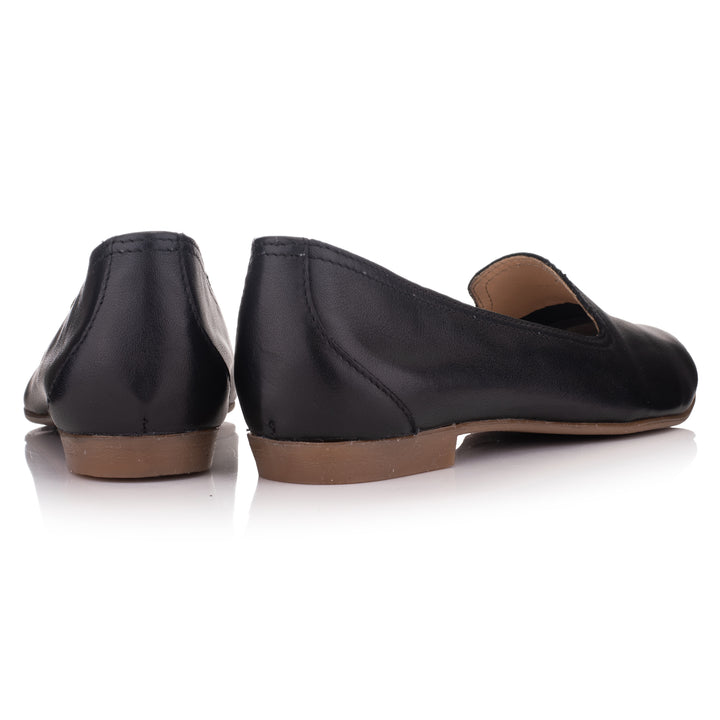 OMNIO Balerini Negri | Prep Plain Loafer Black Leather Milled - b