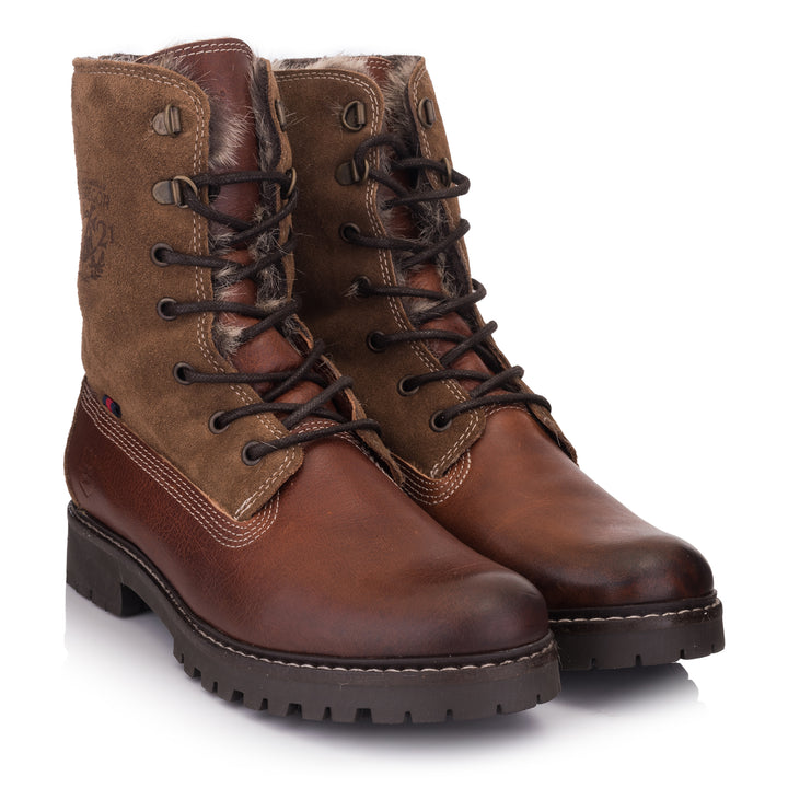 PLAZA FIELD BOOT Chestnut Leather Plain