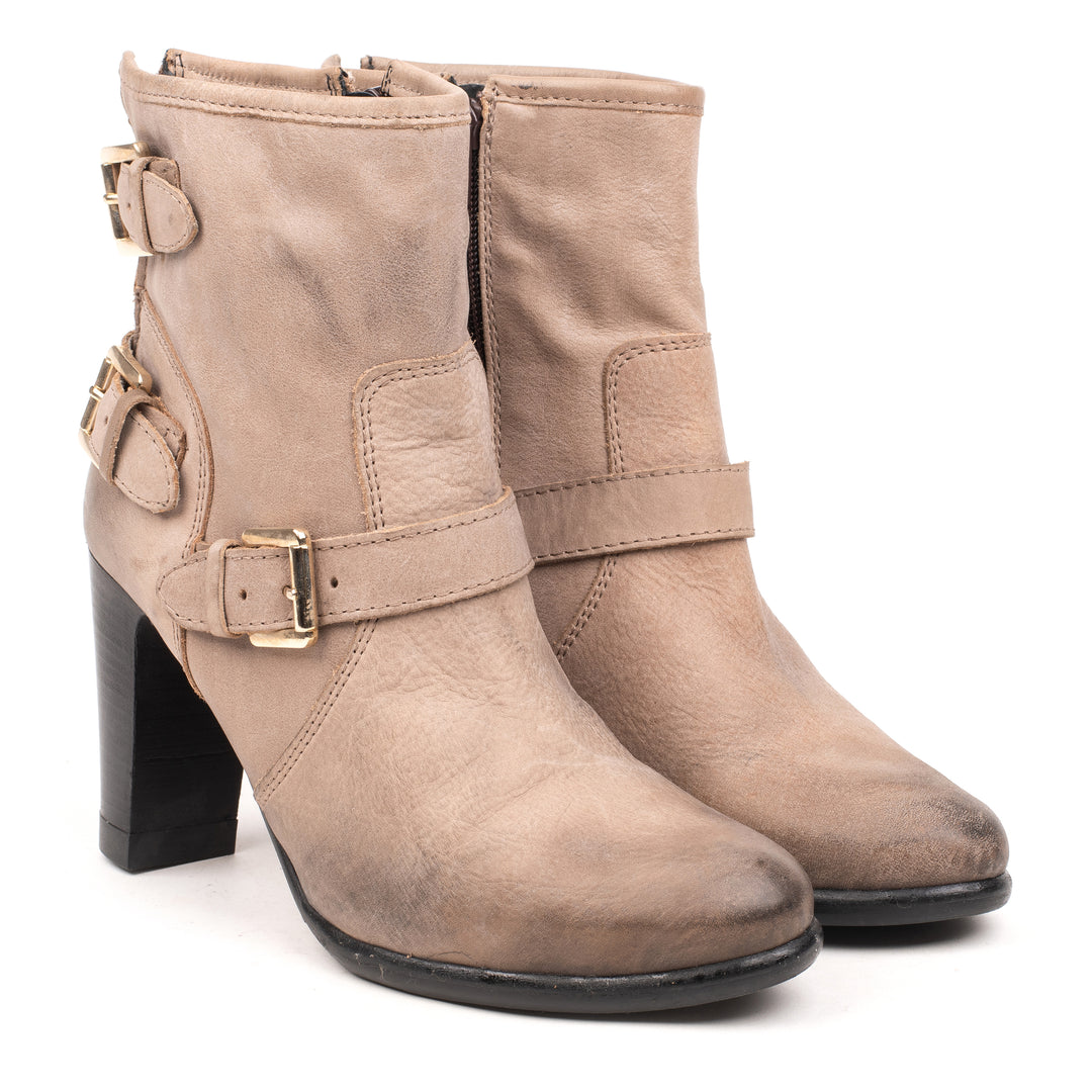 DINA STRAP BOOT Grey Nubuck