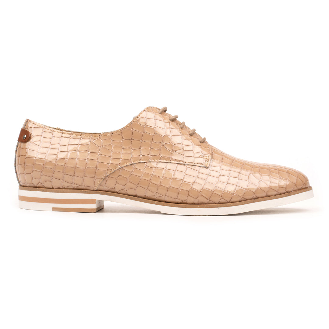 LIDIA OXFORT APL Beige Patent Embossed