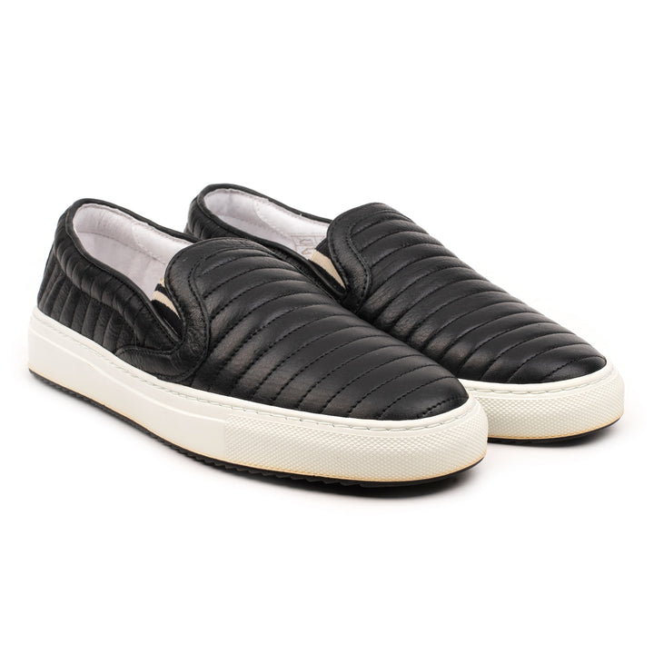 PARIS SLIP ON QUILTED Black Leather