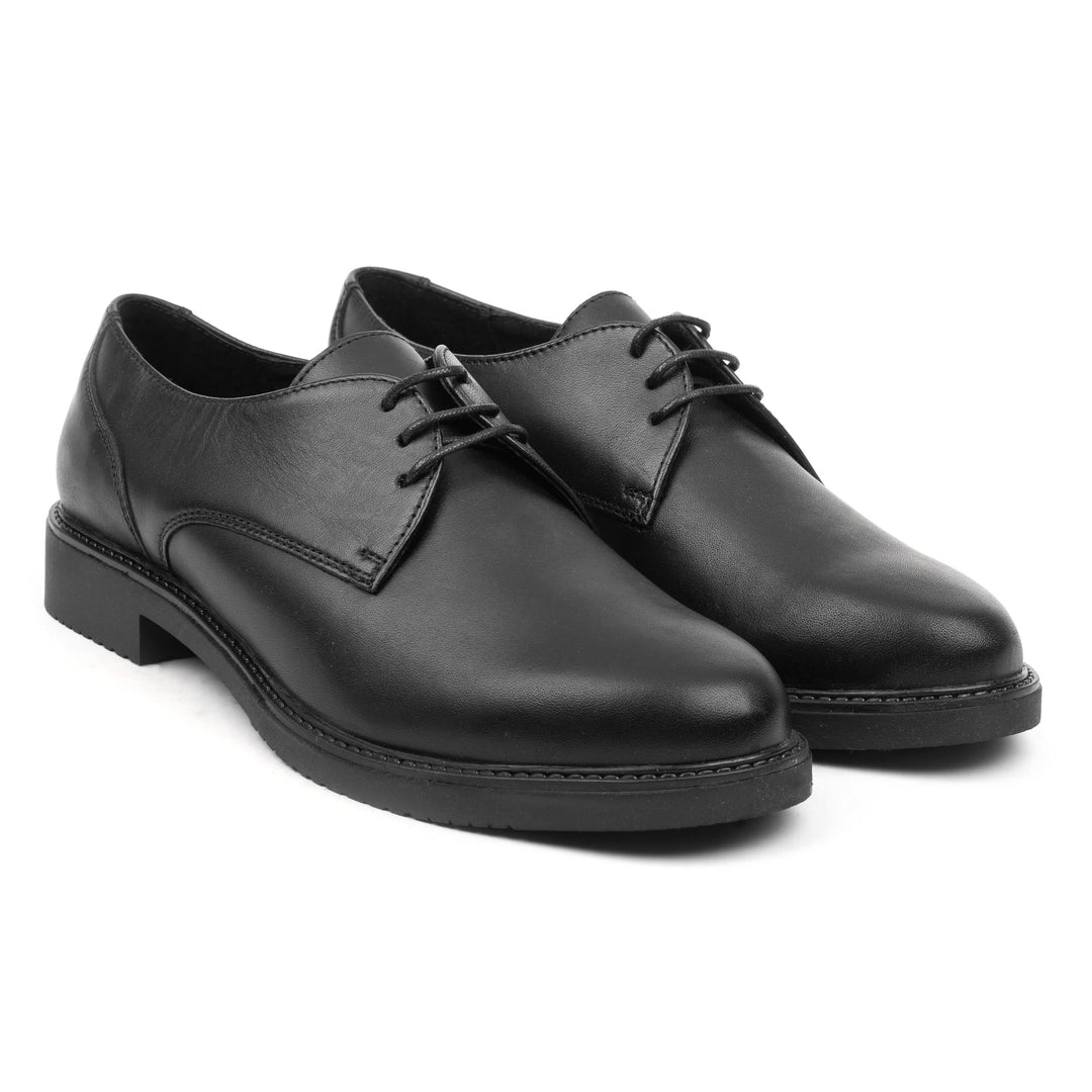 VIENA DERBY Black Leather Plain