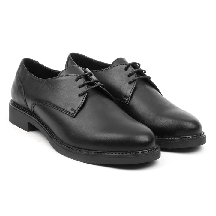 VIENA DERBY Black Leather Plain