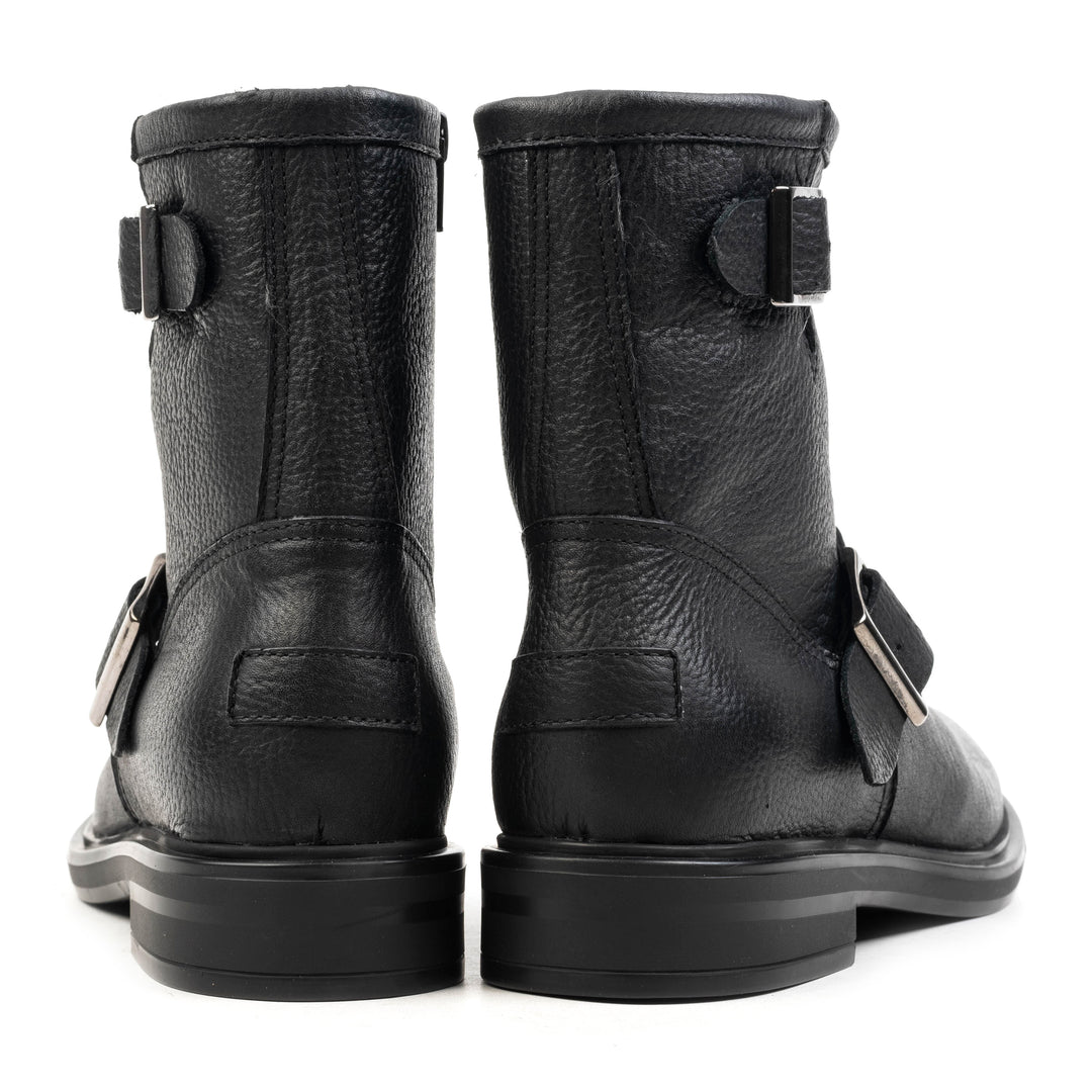 ZINA BIKER BOOT Black Leather Milled