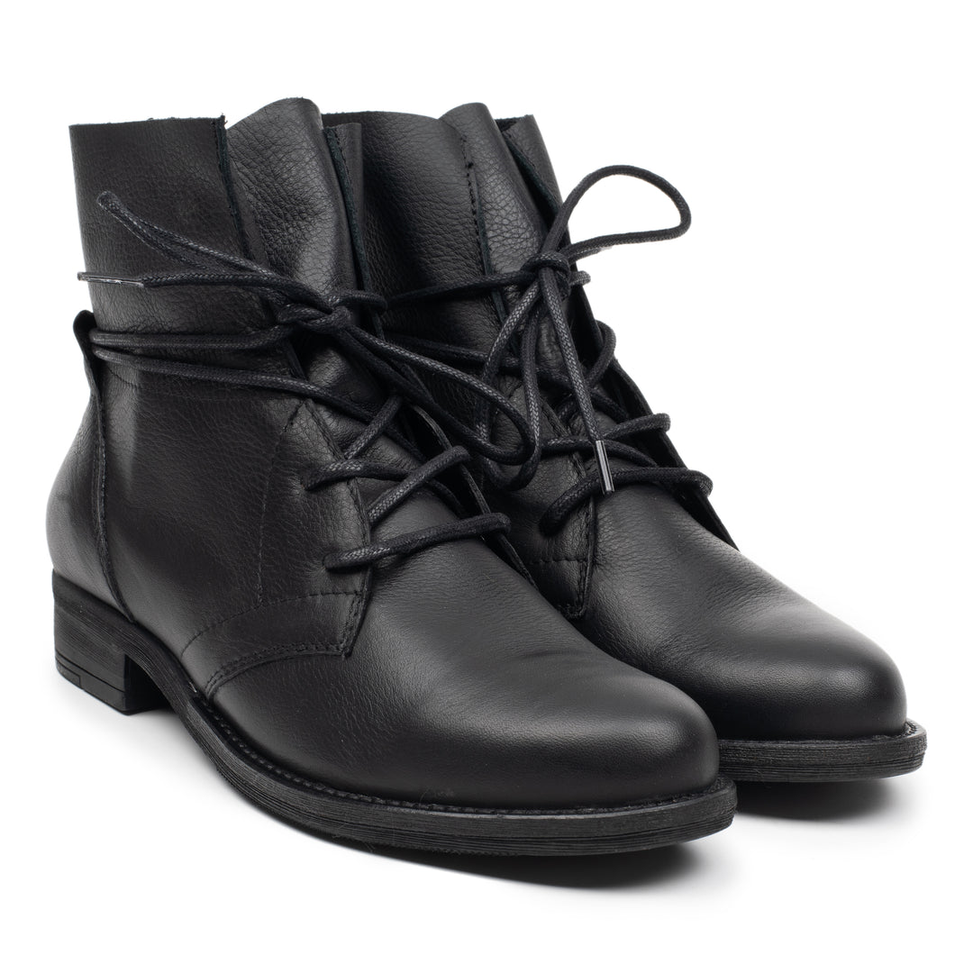 NEW LEVA 2 LACE Black Leather Milled