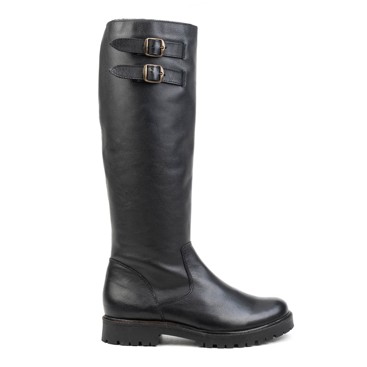 PLAZA HIGH LEG BOOT Black Leather