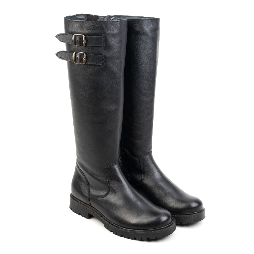 PLAZA HIGH LEG BOOT Black Leather