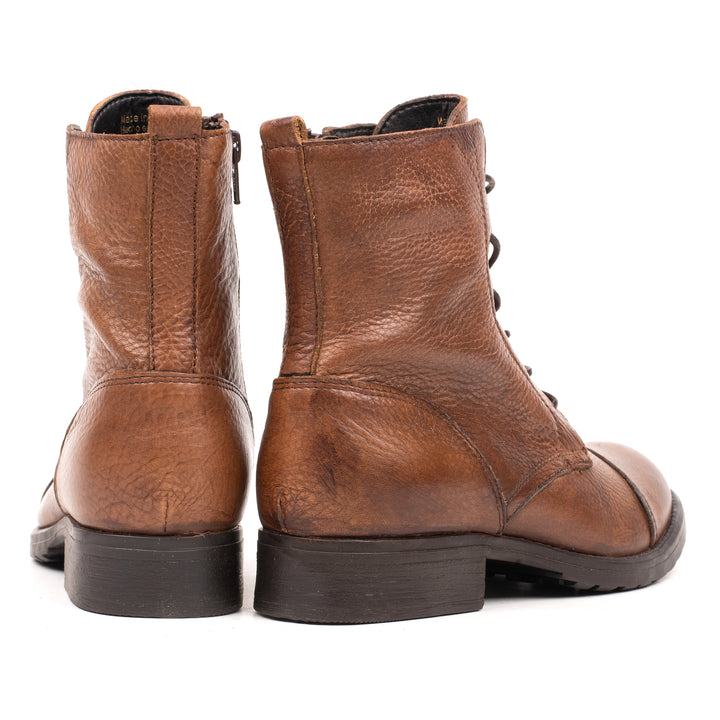 SARAH LACE UP BOOTS Brown Leather Milled