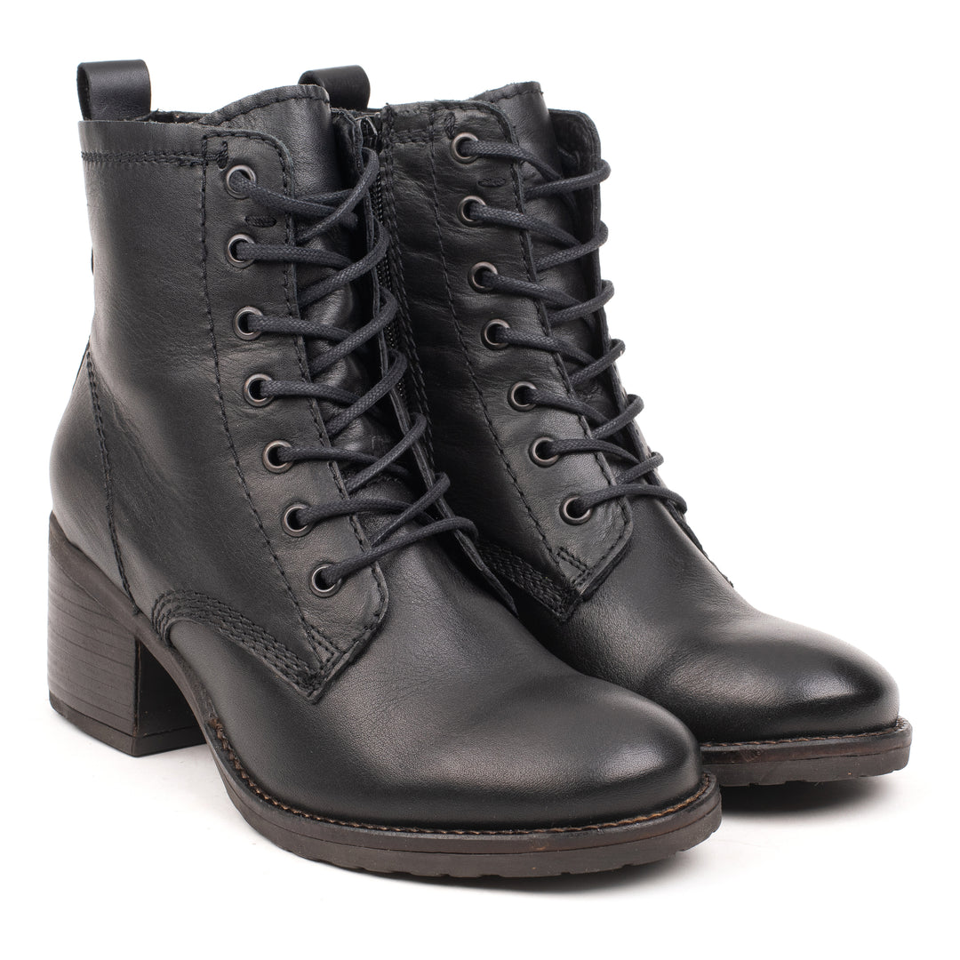 ANNIE ANKLE LACE BOOT Black Leather