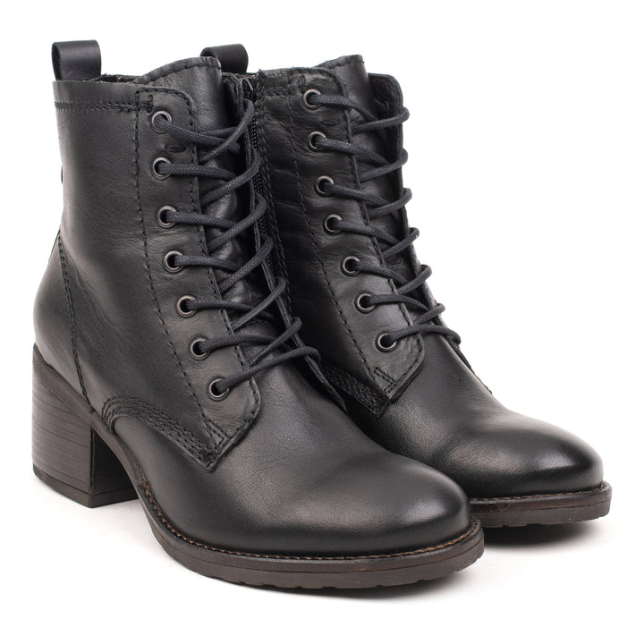 ANNIE ANKLE LACE BOOT Piele Naturală Neagră