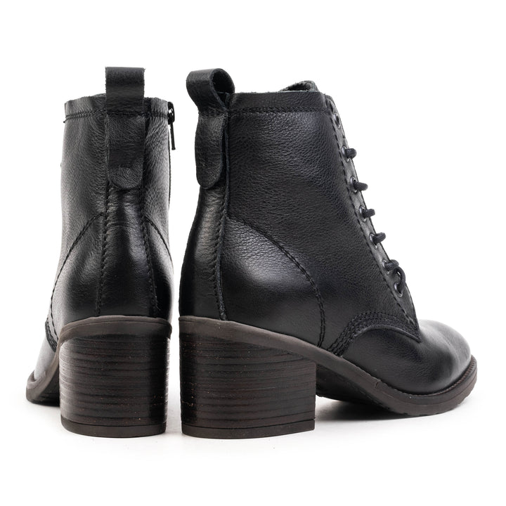 ANNIE ANKLE LACE BOOT Black Leather N