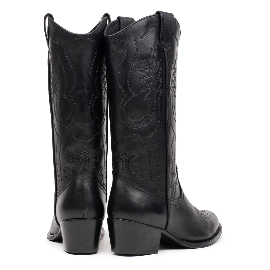 OMNIO Cizme Negre | Dulce Western Black Leather - b