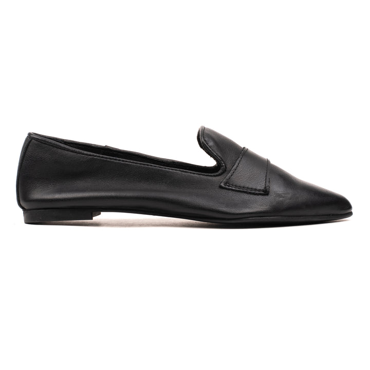 OMNIO Balerini Negri | Leona Loafer Strap Black Leather Milled - s