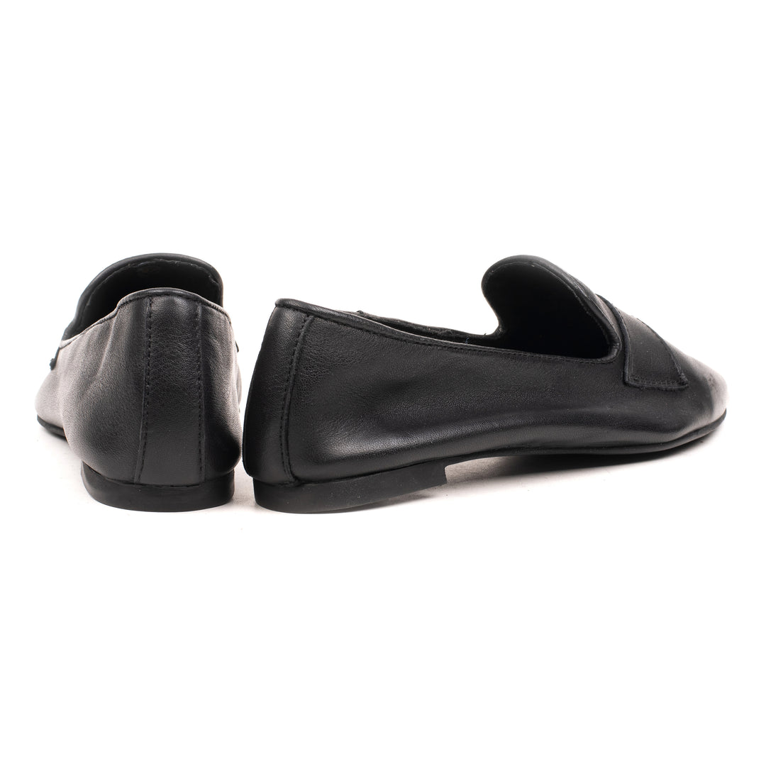 OMNIO Balerini Negri | Leona Loafer Strap Black Leather Milled - b