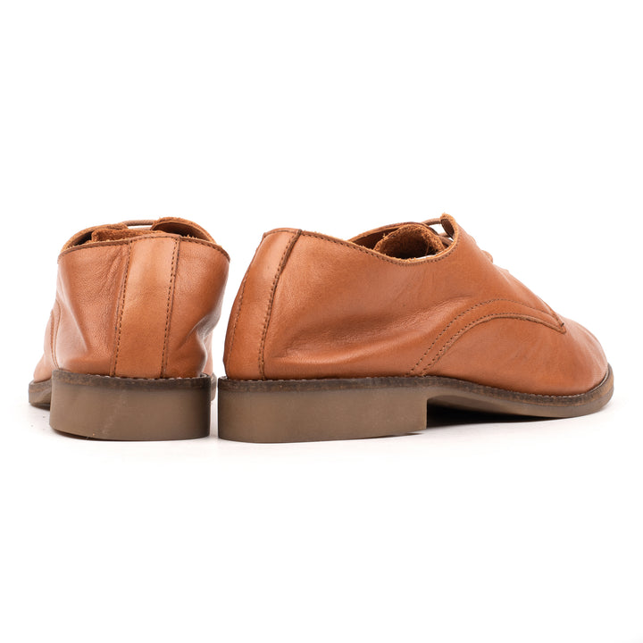 CODE SHOE Cognac Leather Milled