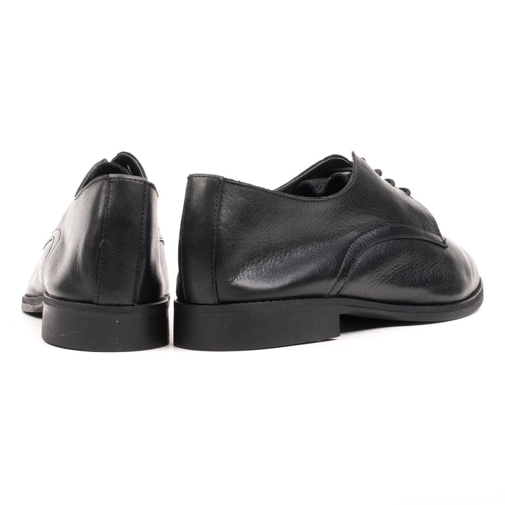 CODE SHOE Black Leather Milled