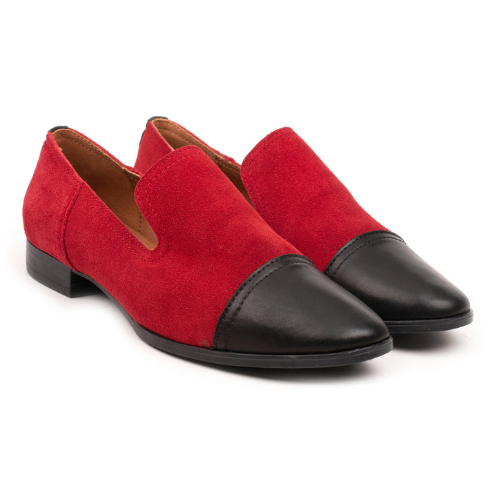 OMNIO Balerini Roșii | Tamara Loafer TC Red Leather Suede - f